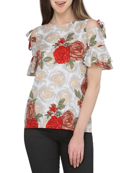floral print white top - 13934275 - Very Small Image - 1