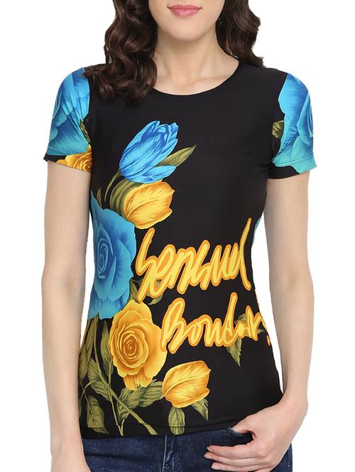 floral print multicolored casual tee - 13934289 - Very Small Image - 1