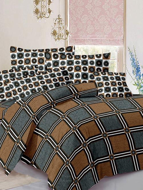 welhouse multicolor super soft cotton double bed sheet with 2 contrast pillow covers - 13935635 - Very Small Image - 1