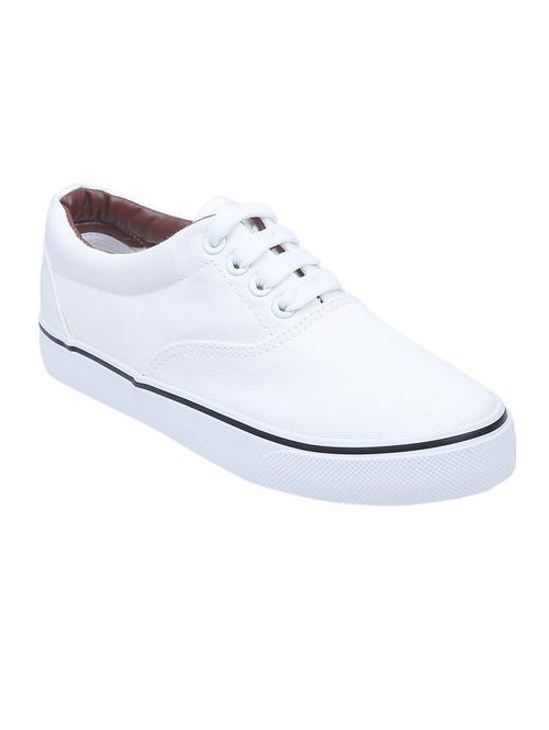white canvas laceup sneakers - 13936423 - Very Small Image - 1
