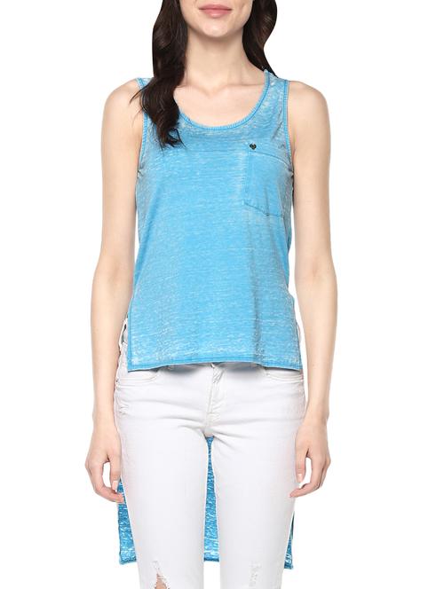 blue poly cotton asymmetric top - 13938328 - Very Small Image - 1