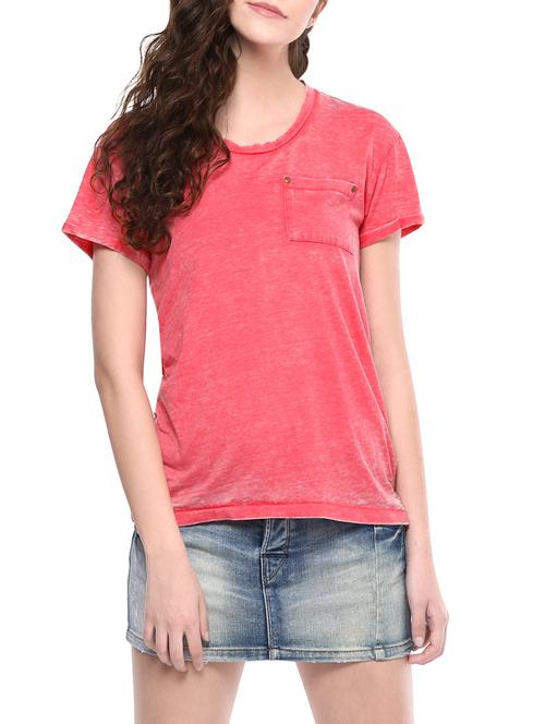 pink cotton regular tshirt - 13938349 - Very Small Image - 1