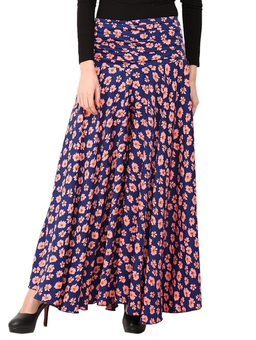 blue floral printed palazzo - 13939478 - Very Small Image - 1