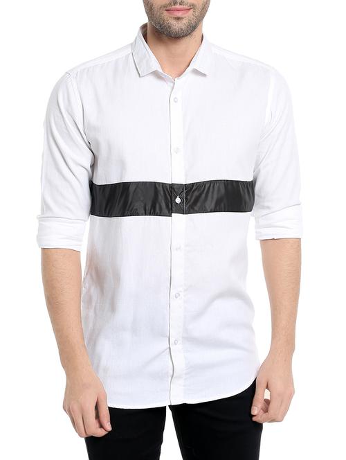 mens color block casual shirt - 13940564 - Very Small Image - 1