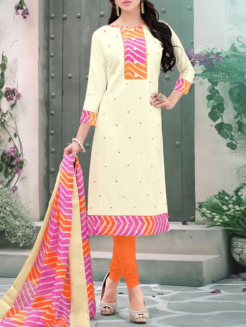 embellished unstitched churidaar suit - 13942643 - Very Small Image - 1