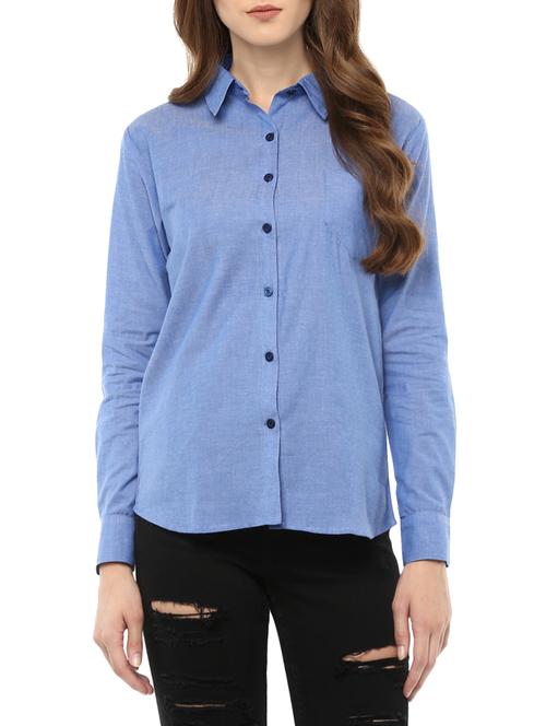 blue cotton regular shirt - 13947203 - Very Small Image - 1