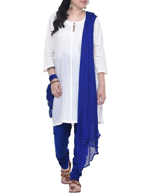 white stitched churidaar suit - 13947301 - Very Small Image - 1