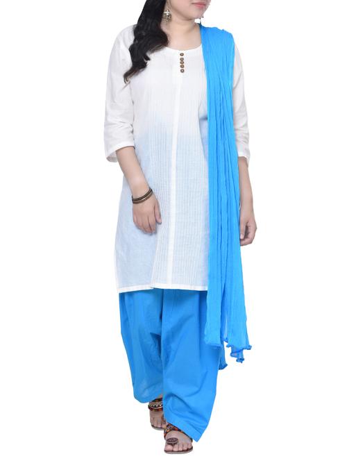 white stitched salwar suit - 13947308 - Very Small Image - 1