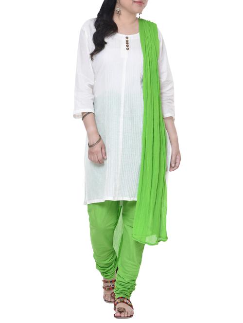 white stitched churidaar suit - 13947309 - Very Small Image - 1