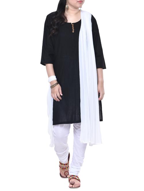 black stitched churidaar suit - 13947319 - Very Small Image - 1