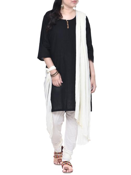 black stitched churidaar suit - 13947320 - Very Small Image - 1