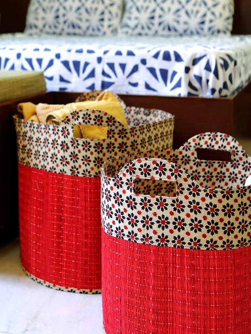 jute handcrafted laundry cum multi utility basket - 13948805 - Very Small Image - 1