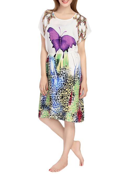 multicolored printed rayon nighty - 13948940 - Very Small Image - 1