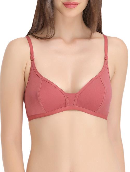 pink cotton regular bra - 13949475 - Very Small Image - 1