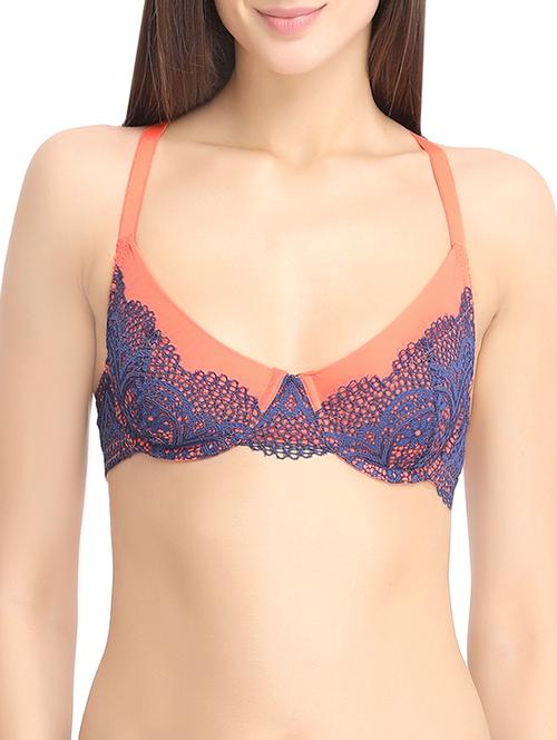 orange net plunge bra - 13949486 - Very Small Image - 1