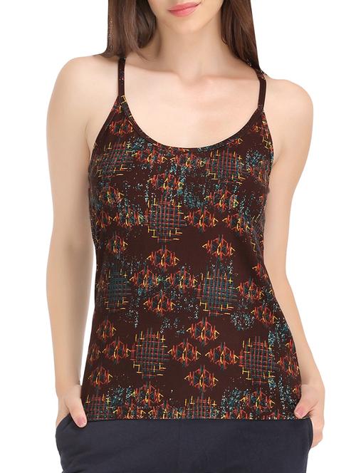 printed brown cotton camisole - 13949513 - Very Small Image - 1