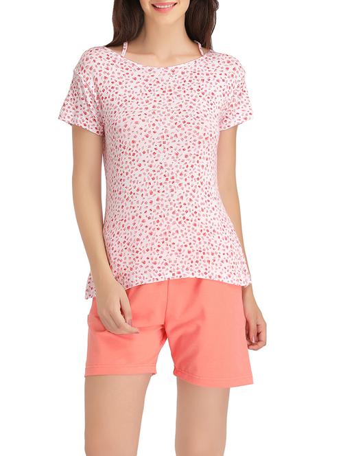 pink cotton shorts nightwear set - 13949544 - Very Small Image - 1