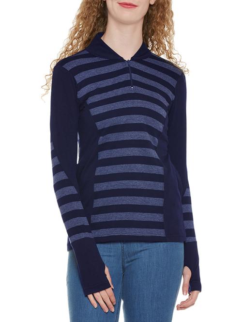 striped navy blue cotton tee - 13949999 - Very Small Image - 1