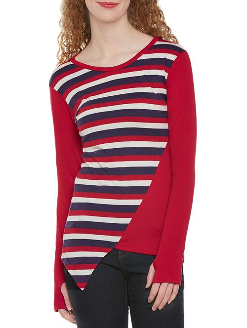 thumb hole sleeved asymmetric tee - 13950011 - Very Small Image - 1