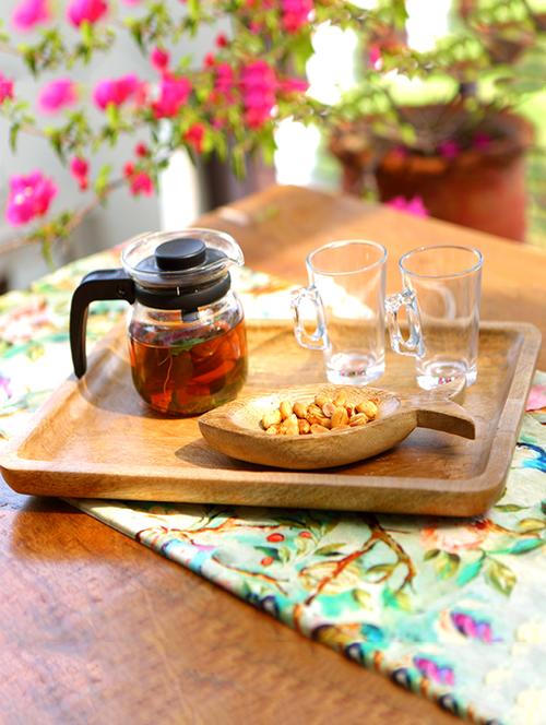 wooden handcrafted serving tray (14") - 13952615 - Very Small Image - 1
