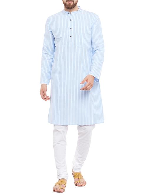 blue cotton long kurta - 13953384 - Very Small Image - 1