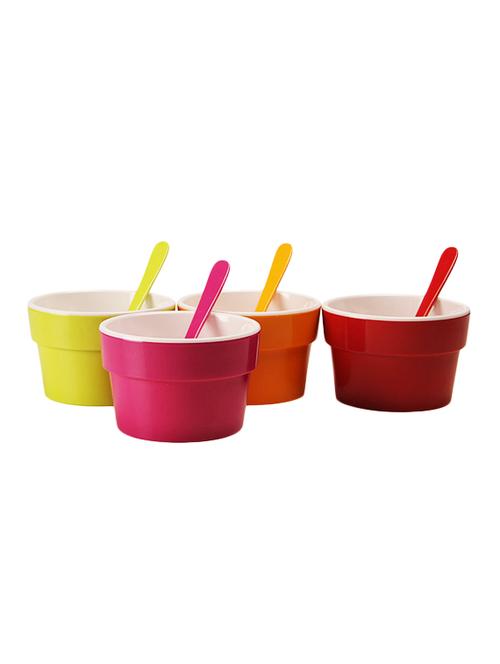 ektra funky four bowls with spoon - set of 8 - 13955979 - Very Small Image - 1