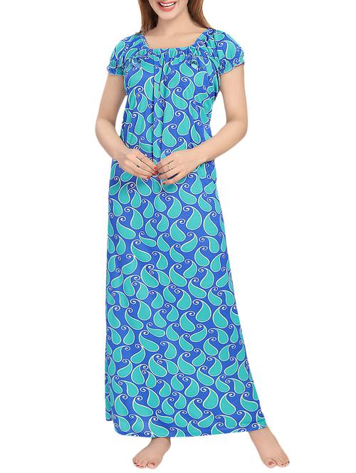 blue satin paisley gowns - 13956915 - Very Small Image - 1