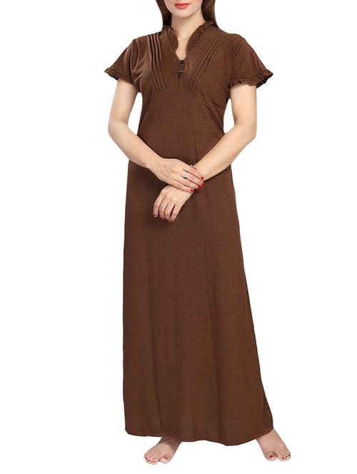 brown cotton gown - 13956936 - Very Small Image - 1