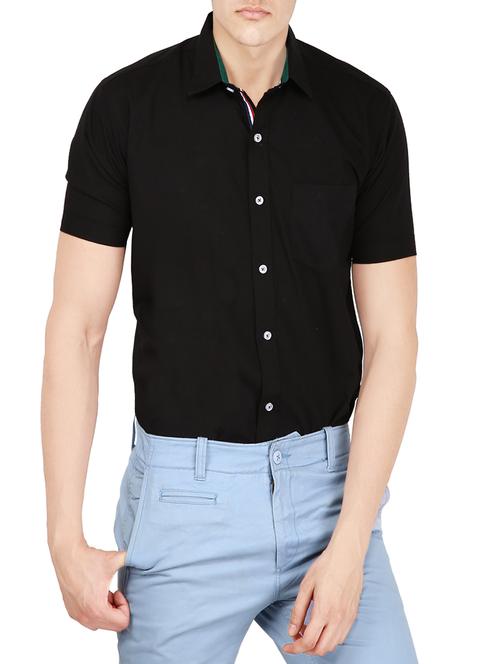 black cotton casual shirt - 13957241 - Very Small Image - 1