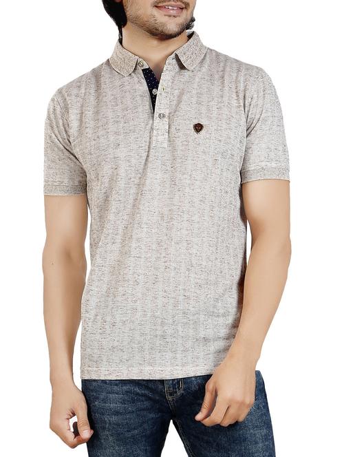 beige cotton t-shirt - 13959718 - Very Small Image - 1