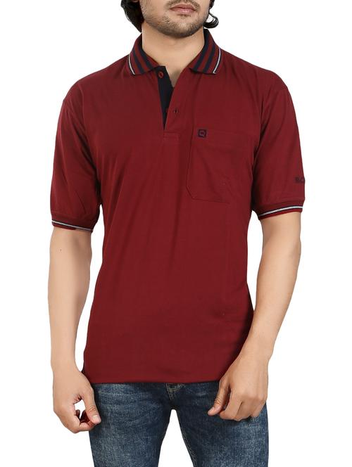 maroon cotton t-shirt - 13959740 - Very Small Image - 1