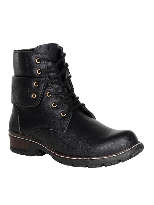 black leatherette high ankle boot - 13961957 - Very Small Image - 1