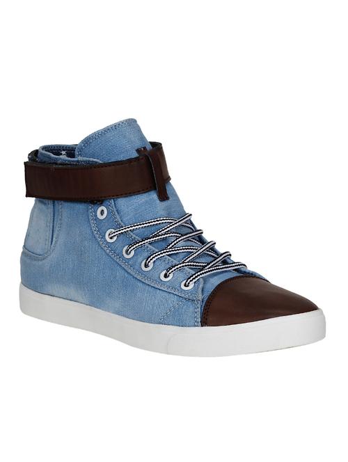 light blue denim lace up sneaker - 13961964 - Very Small Image - 1
