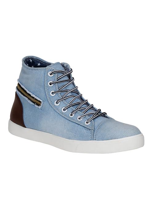 light blue denim lace up sneaker - 13961968 - Very Small Image - 1