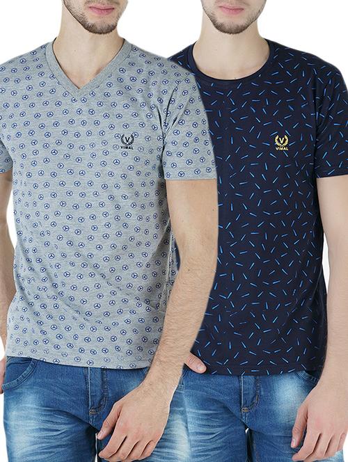 multi colored cotton t-shirt (set of 2) - 13962903 - Very Small Image - 1