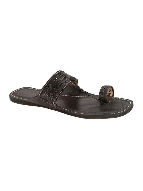 brown Leather kolhapuri slipper - 13963547 - Very Small Image - 1