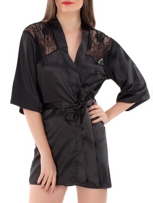 black polyester babydoll - 13963869 - Very Small Image - 1