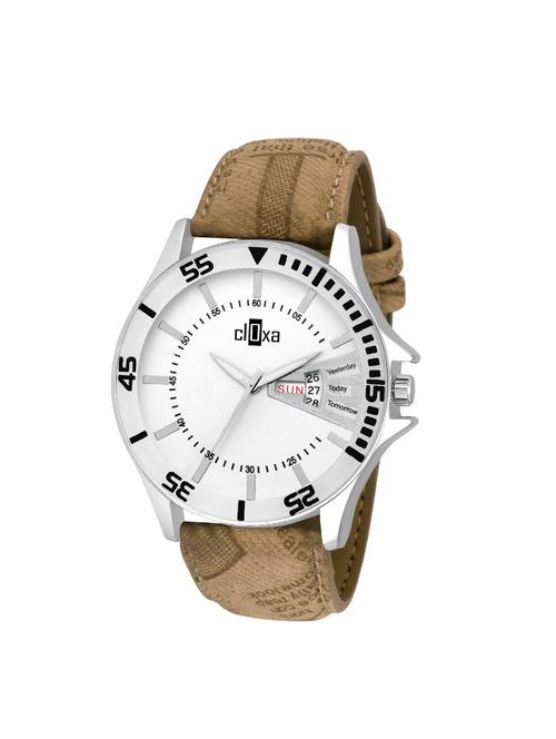 cloxa fashion analog white dial dated men watch - 13963957 - Very Small Image - 1