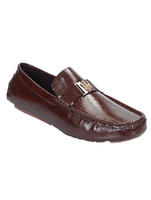 brown leatherette slip on loafer - 13964128 - Very Small Image - 1