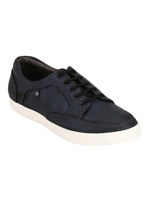 blue leatherette lace up sneaker - 13964166 - Very Small Image - 1