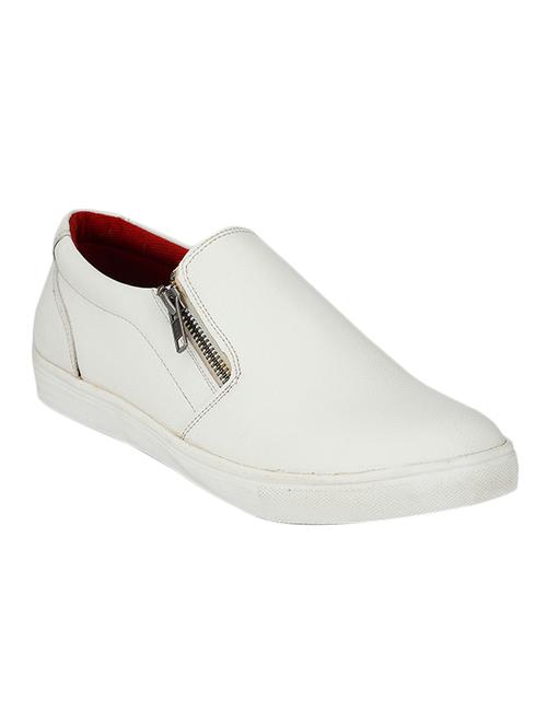 white leatherette casual slipon - 13964172 - Very Small Image - 1