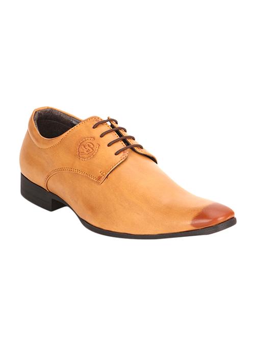 beige leatherette lace-up derby - 13964309 - Very Small Image - 1