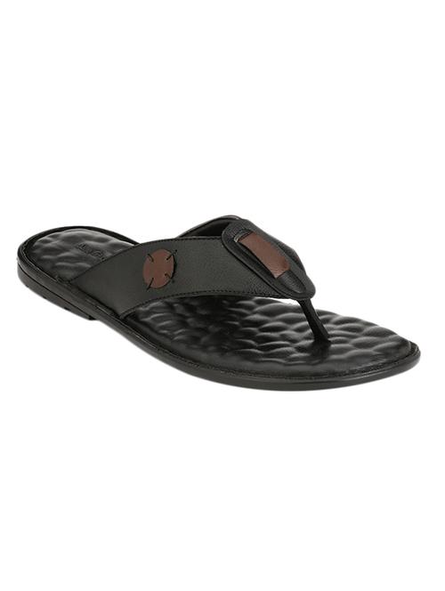 black leather toe separator slipper - 13964331 - Very Small Image - 1