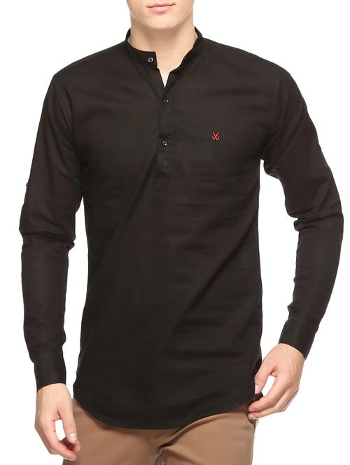 black cotton casual shirt - 13965223 - Very Small Image - 1
