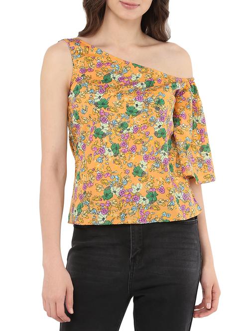 yellow floral printed top - 13965429 - Very Small Image - 1