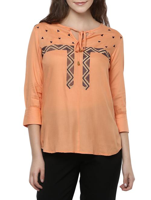 women's straight tie-up neck top - 13965442 - Very Small Image - 1
