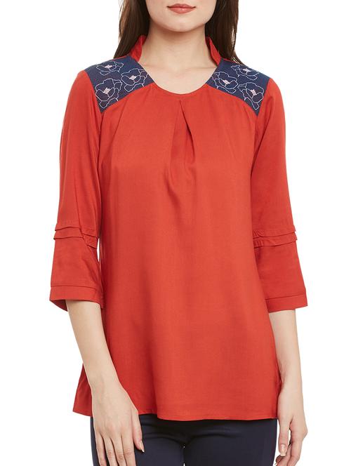 red viscose regular top - 13965445 - Very Small Image - 1