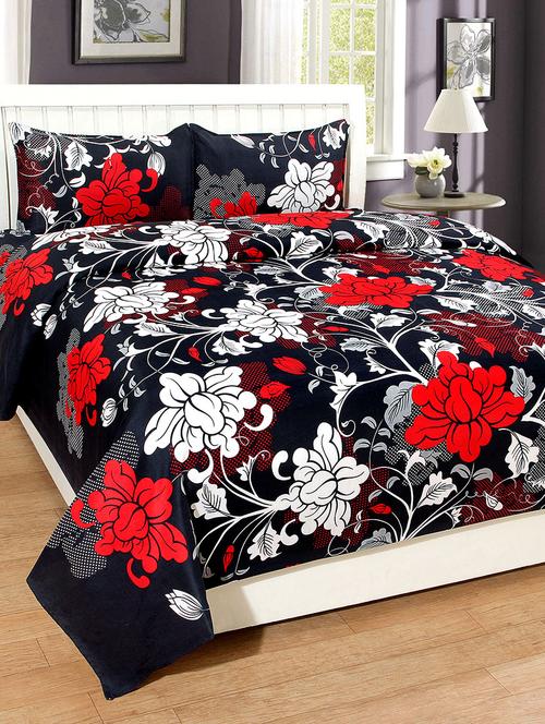 the divine 100% cotton printed double bed sheet with 2 pillow covers - 13967425 - Very Small Image - 1