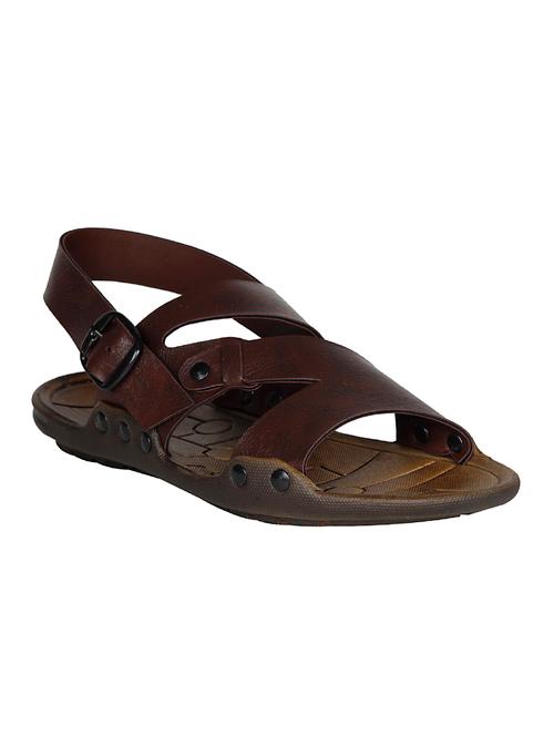 brown leather back strap sandals - 13968361 - Very Small Image - 1