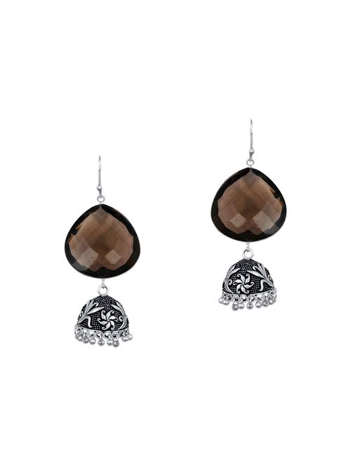 brown metal drop earrings - 13968679 - Very Small Image - 1